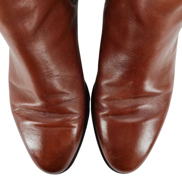 Vintage Bruno Magli Mens 10.5M Brown Calfskin Leather Chelsea Dress Boots Italy - Picture 12 of 13